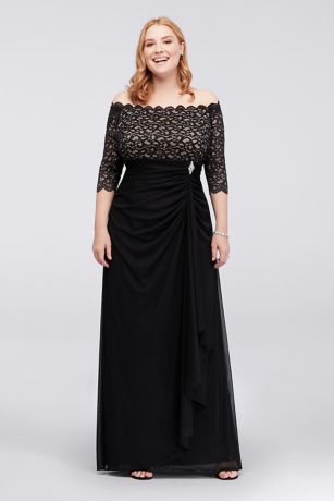 Off-the-Shoulder Plus Size Dress with ...